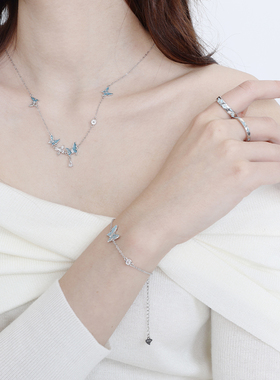 VIVIWELL925银蝴蝶手链女款