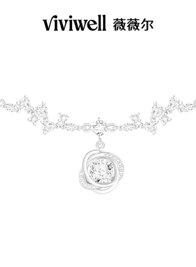 VIVIWELL璀璨玫瑰S925银项链
