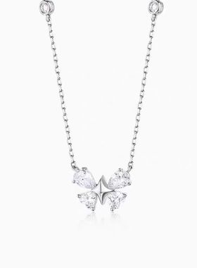 冰晶蝴蝶项链女款轻奢小众设计锁骨链生日礼物送女友