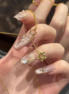 许愿流星项链女轻奢小众气质高级感金色星星吊坠锁骨链