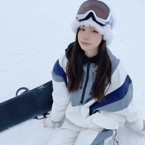 Long White Hill North Slop Ski Suit Rental Snowy Pleasant ski suit Suit Splicing Sleeve Sweater Windproof Suit S M L