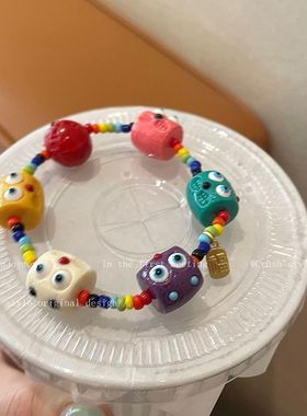 小女孩精美手链女初中生儿童小怪兽可爱高颜值学生党古风仙气手饰