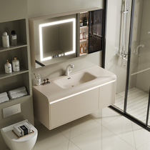 Minima Light Lavish Bath Room Cabinet Combined Circular Arc Wash Basin Wash face pool toilet washing table Intelligent bathroom face basin