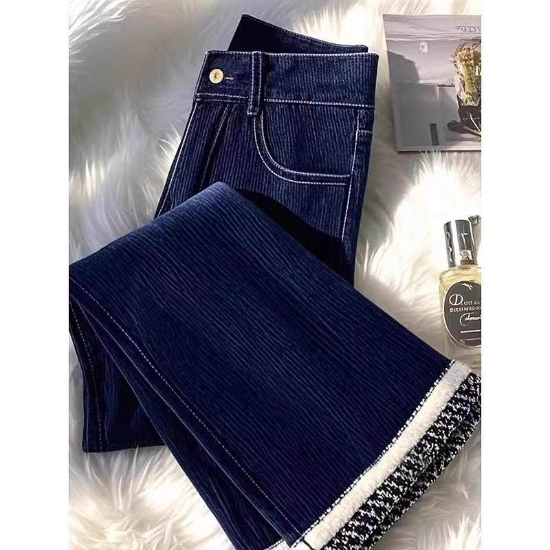 今年爆款丝绒直筒休闲阔腿裤女2026冬季新款时尚高腰小众窄版长裤,淘宝优惠券,粉丝福利购,淘宝优惠卷