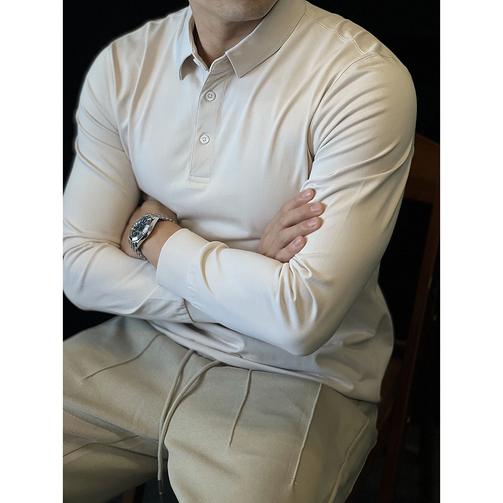 简素Design260g索罗娜polo衫男长袖T恤休闲上衣免烫抗皱打底秋冬,淘宝优惠券,粉丝福利购,淘宝优惠卷