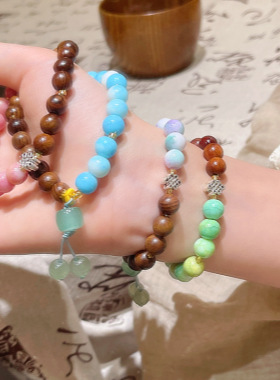 新中式国风晕染彩色串珠手链女设计感多巴胺甜美气质手串新款手饰