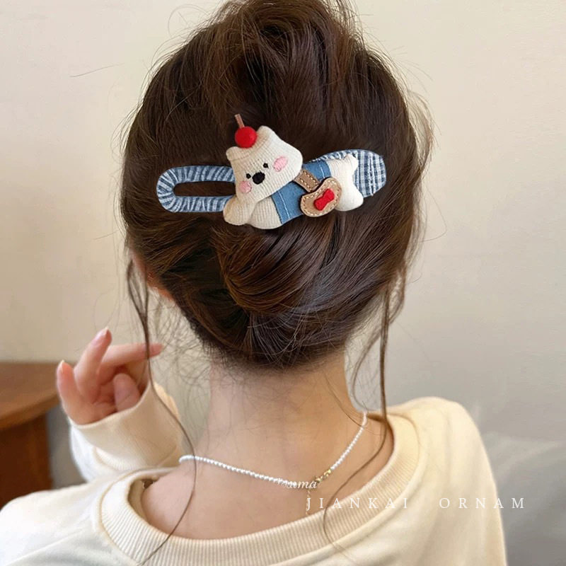 可爱布艺发夹女高级感抓夹后脑勺盘发神器大号一字鸭嘴夹发卡头饰,淘宝优惠券,粉丝福利购,淘宝优惠卷