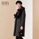 Fufen autumn and winter new style spliced wool mid-length commuting temperament women's woolen coat DY-13482