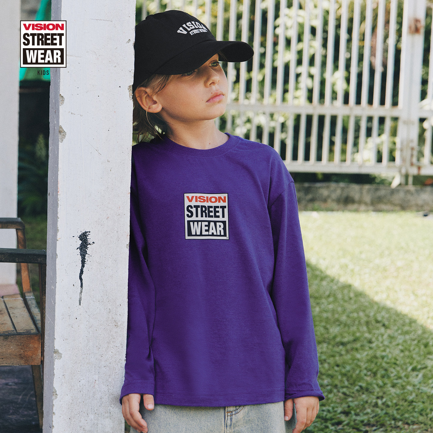 VISION KIDS 美式复古经典BOX LOGO三色圆领长袖T恤男女童装秋冬,淘宝优惠券,粉丝福利购,淘宝优惠卷