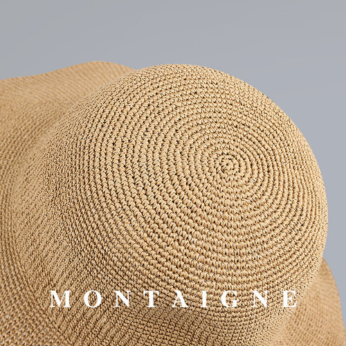 法国Montaigne/蒙田经典百搭手工钩针细草帽渔夫帽女防晒折叠帽子 - 图3