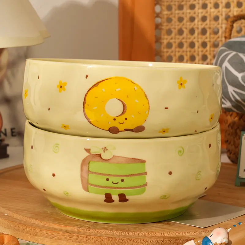 【两个装】茶语甜心6英寸泡面碗陶瓷釉下彩学生宿舍大容量陶瓷碗,淘宝优惠券,粉丝福利购,淘宝优惠卷