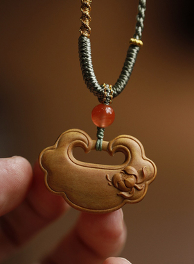 檀香木吊坠随身如意项链护身符