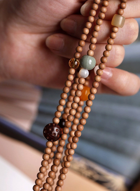 天然檀香手串女款文玩多圈手链