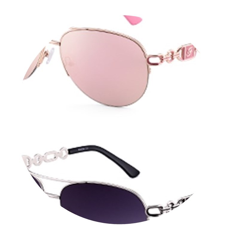 FENCHI Sunglasses Women UV 400 Mirror Pilot Pink White Fema-图3