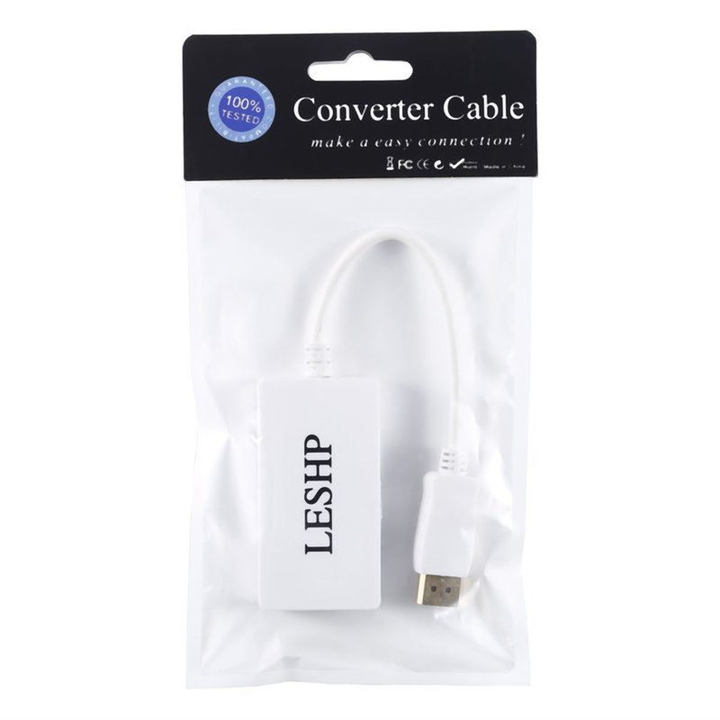 LESHP White 1080P DP Male To DVI/VGA/HDMI-compatible Female - 图0