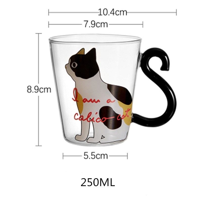 250ML Cute  Glass Juice Coffee Cup Milk Tea Coffee Glass - 图0