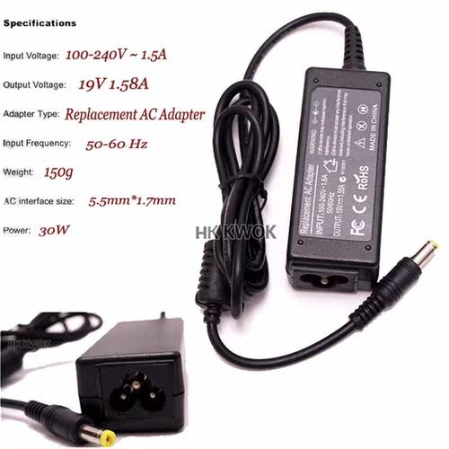 Free Shipping ! 19V 1.58A 30W AC Adapter Charger  Acer Aspir - 图0