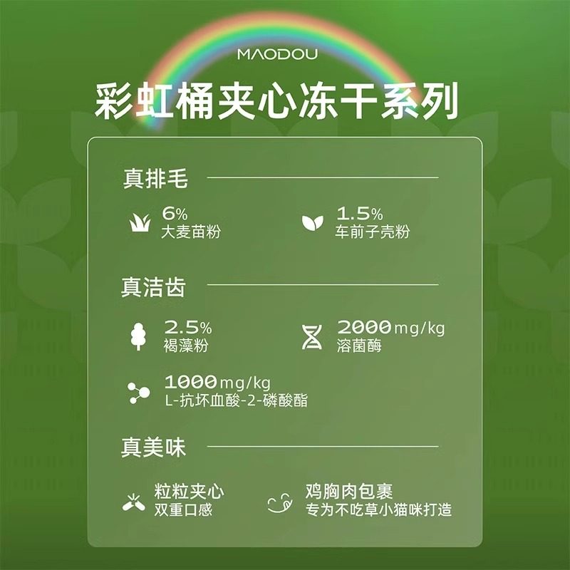 怕老婆的豆哥 小毛豆彩虹桶宠物有助排毛洁齿零食营养夹心冻干,淘宝优惠券,粉丝福利购,淘宝优惠卷