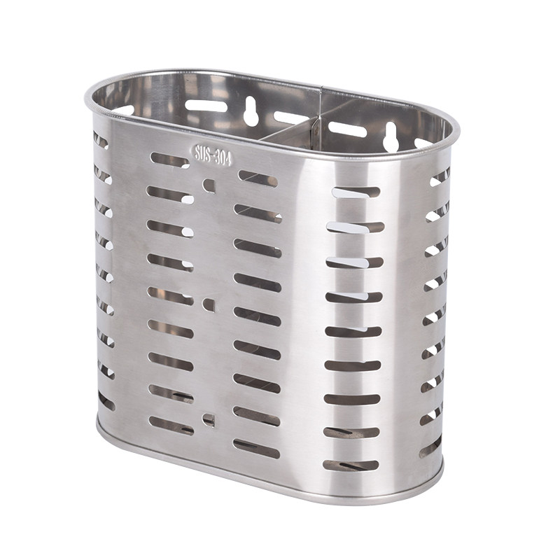 Anmai chopstick tube stainless steel double grid chopstick storage rack kitchen drain antibacterial multifunctional chopstick cage tableware rack