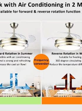 Modern LED Ceiling Fans with Lights 6-Wind Adjustable Speed