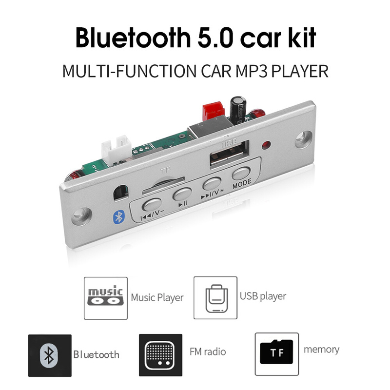 12V MP3 Decoding Board Bluetooth5.0 Wireless Car USB MP3 Pla-图1