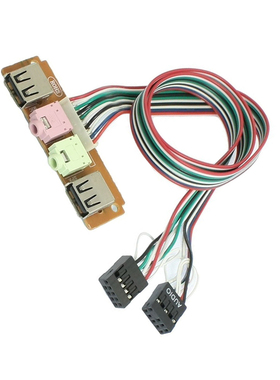 PC Computer Case Front USB Audio Port Mic Earphone Cable Lin