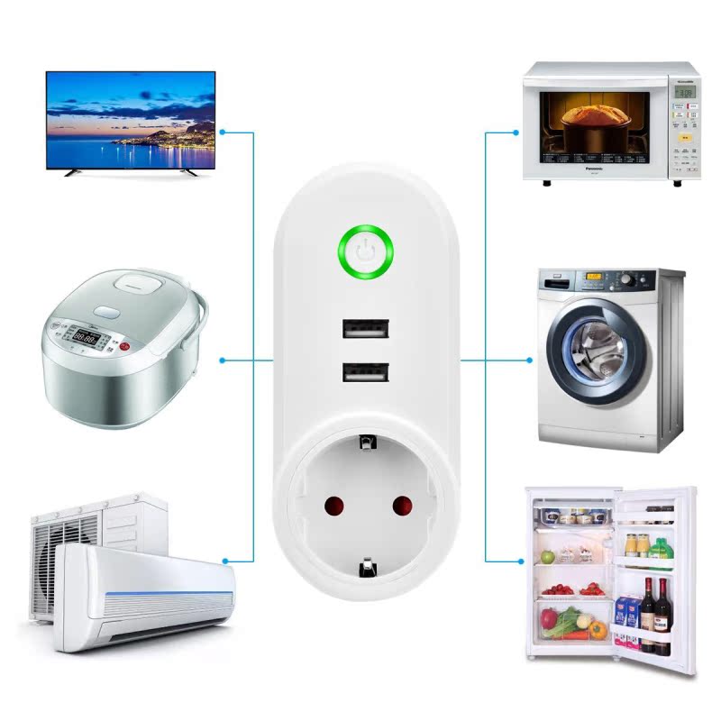 Smart WiFi Socket Smart Plug 2 USB Charger Port, Timer Power-图3