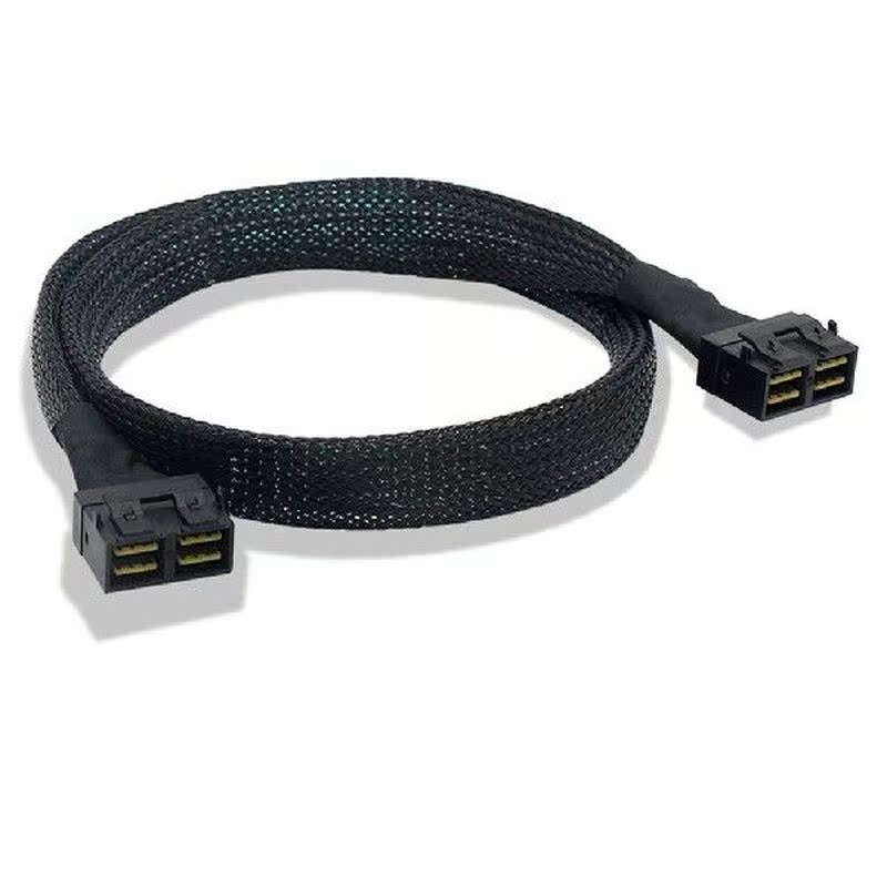 SAS 4.0 SFF-8654 8i 74 Pin to 2 SFF-8654 4i 38 Pin Cord SAS-图0