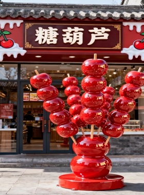 网红玻璃钢冰糖葫芦门头定制雕塑