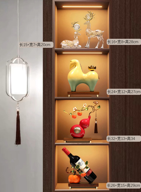 新中式葫芦摆件柿柿如意客厅玄关酒柜办公室装饰乔迁新居开业礼品