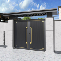 Custom Aluminum Art Engraving Villa Courtyard Gate Iron Art Self Built House Entrance Patio Stainless Steel Electric Double Door