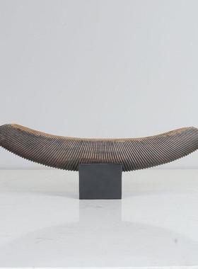 简约现代新中式船型长条摆件样板房售楼处客厅玄关别墅家居装饰品