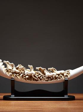 新中式客厅摆件玄关博古架酒柜轻奢家居饰品领导办公室高档艺术品