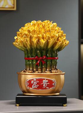 轻奢玄关酒柜节节高摆件客厅茶几桌面富贵竹装饰店铺乔迁开业礼品