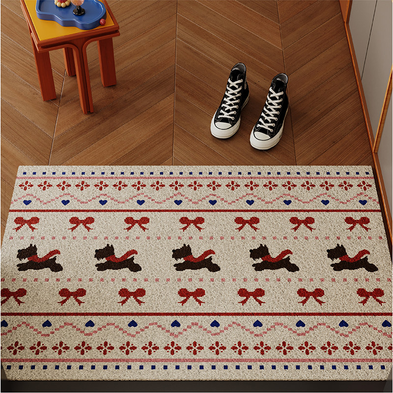 Moramora费尔岛复古北欧风入户门地垫丝圈防滑脚垫门口进门可裁剪,淘宝优惠券,粉丝福利购,淘宝优惠卷