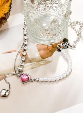 Tassel Love Pearl Necklace流苏爱心珍珠项炼 炼 女锁骨炼配饰颈