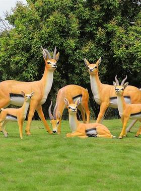 户外园林大型藏羚羊玻璃钢雕塑园林楼盘小品花园仿真动物模型摆件