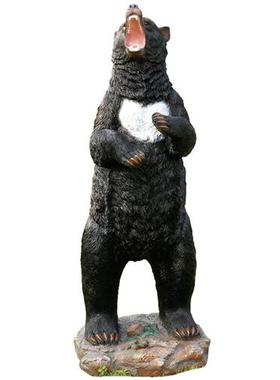 户外大型仿真黑熊雕塑玻璃钢动物园公园小区草坪园林景观装饰摆件