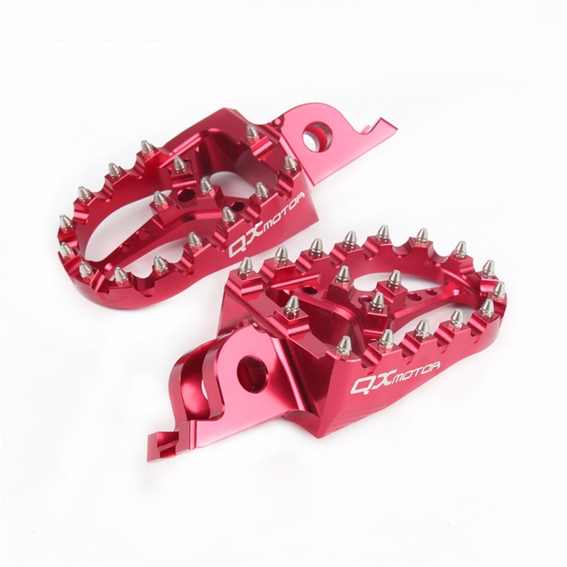 Red CNC Billet MX Foot Pegs Rests Pedals Footpegs For Honda - 图1