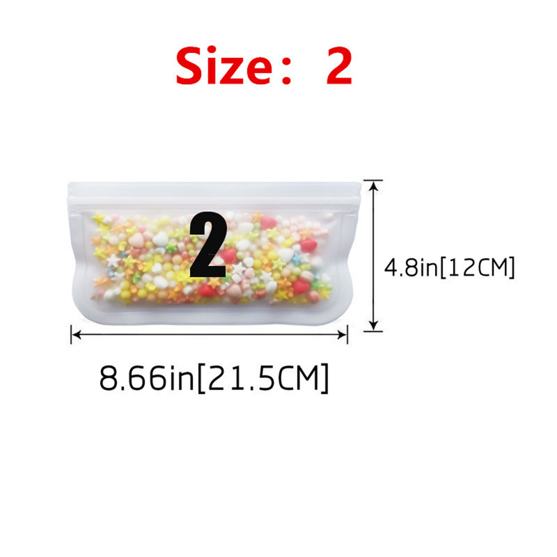 12Pcs/Set Silicone Food Bag Frosted PEVA Silicone Food Fresh - 图0