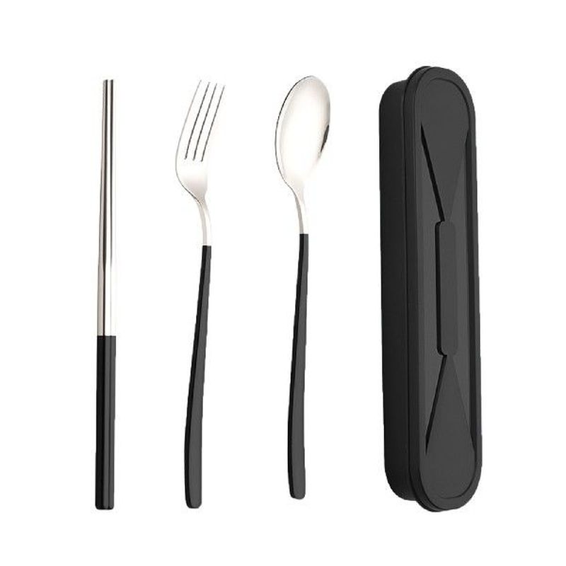 3pcs Fork Spoon Dinnerware With Chopsticks Easy Clean - 图1
