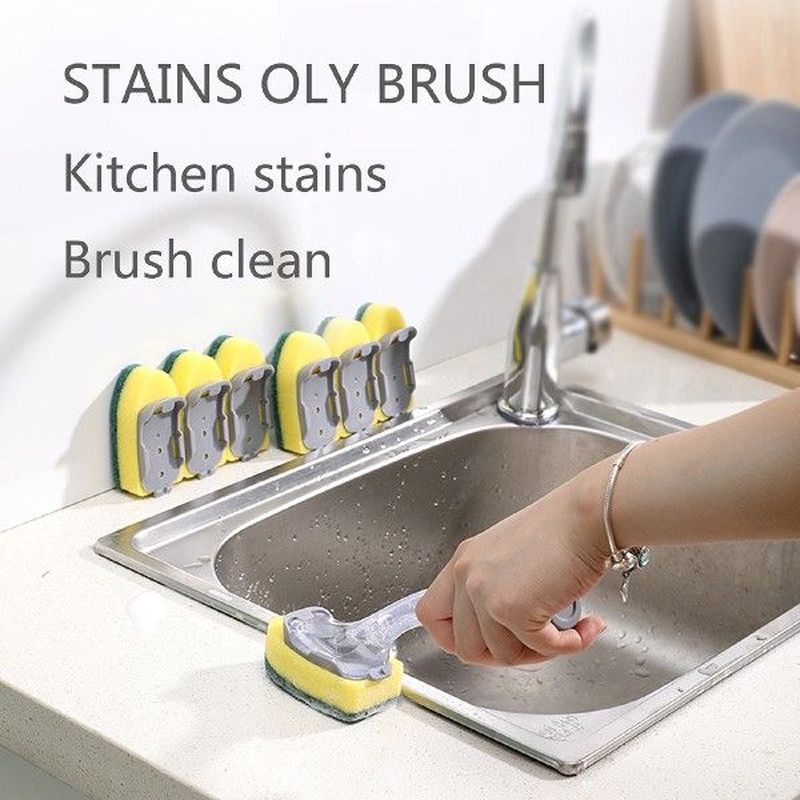 Cleaning Brush Household Portable Sponge Brush Kitchen - 图1