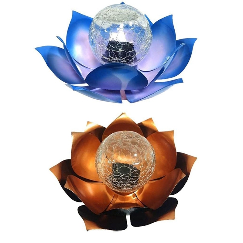 2Pcs Solar Flower Lights, 2PCS Lotus Solar Light, Waterproof - 图2