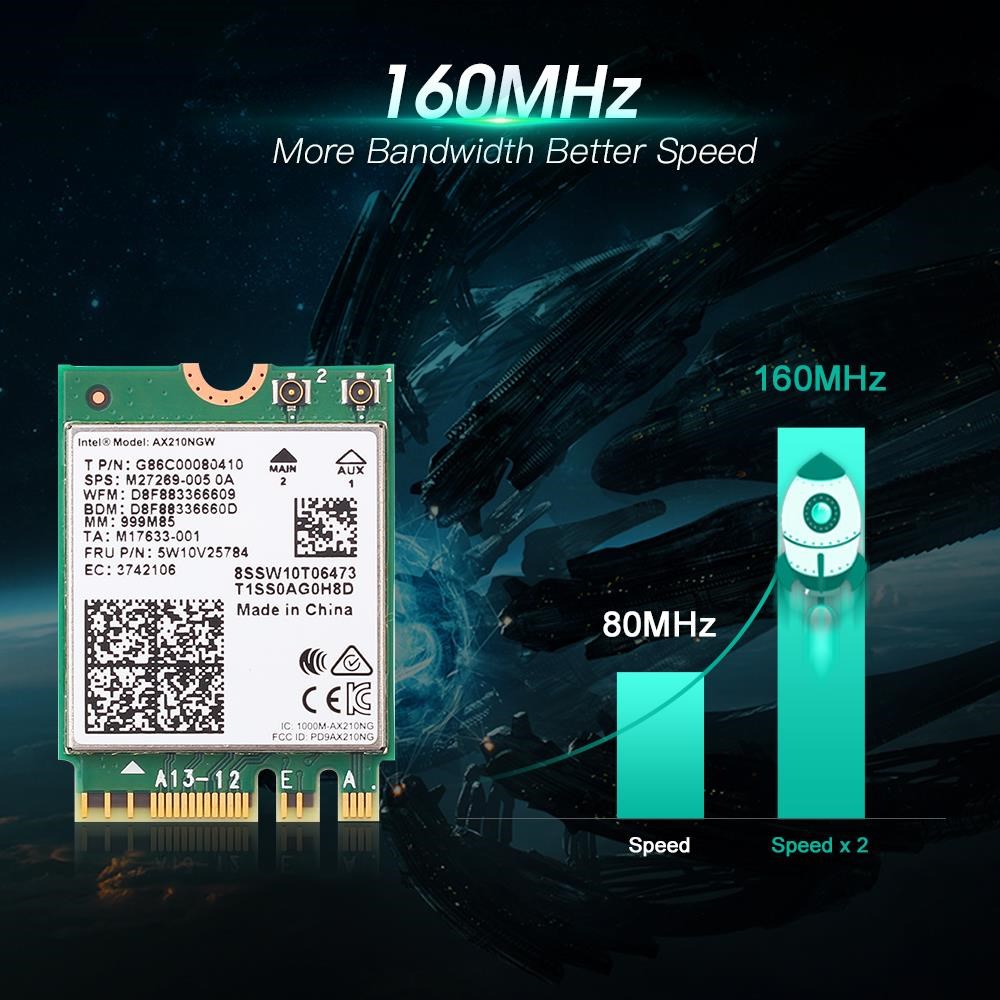 EDUP Intel Network Adapter AX210 Wifi 6E Card Bluetooth 5.2 - 图2