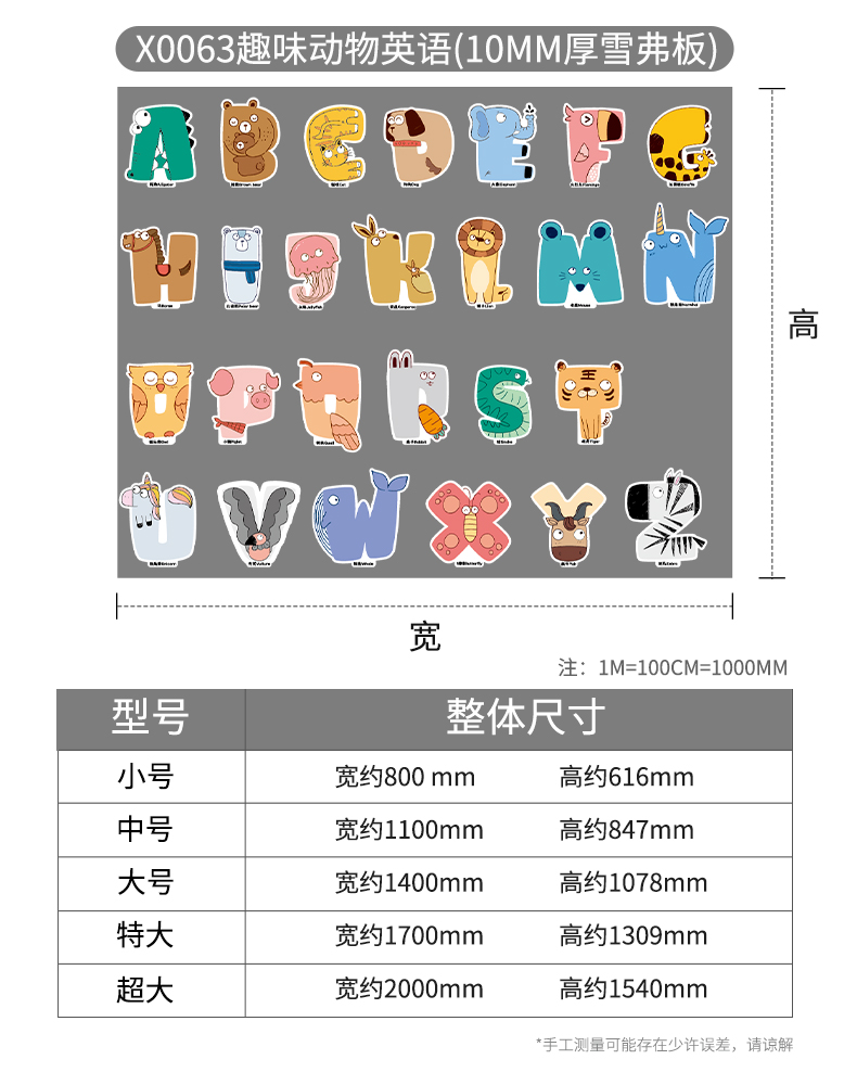 英语教室布置装饰幼儿园卡通字母墙面贴画3d立体主题文化环创设计-图2