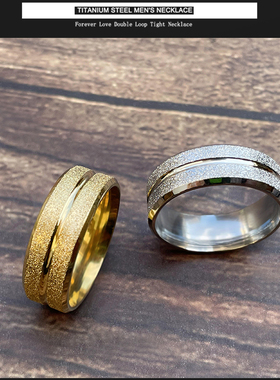 个性日韩版男士钛钢磨砂面戒指单身简约潮男食指戒手饰品免费刻字