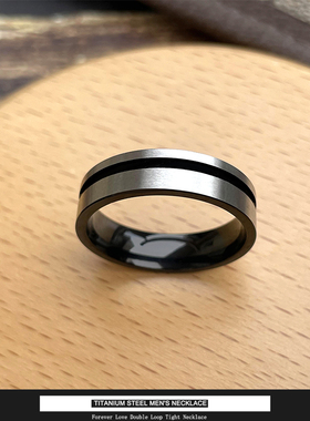 日韩版钛钢男士戒指个性潮人简约黑色霸气单身食指男戒免费刻字