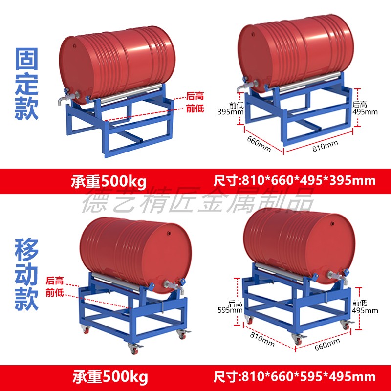 工业防渗漏托盘固定支架200L油桶倒料铁桶防泄漏钢制危化品接油盘-图3