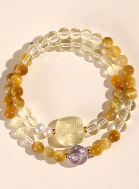 zeroline虎眼石黄水晶手链女