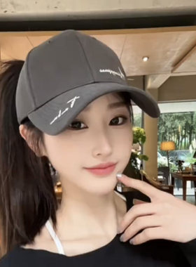 2026新款韩版字母刺绣棒球帽子女春夏季空顶防晒遮阳鸭舌帽显脸小